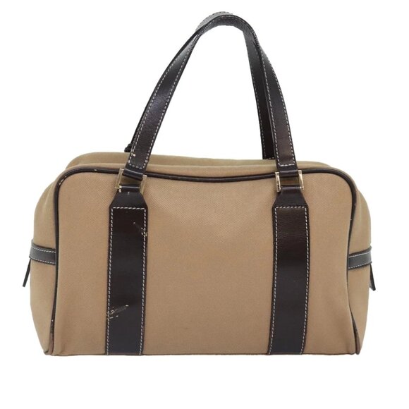 BURBERRY Blue Label Hand Bag Canvas Beige Gold Auth bs18262 - Picture 2 of 15